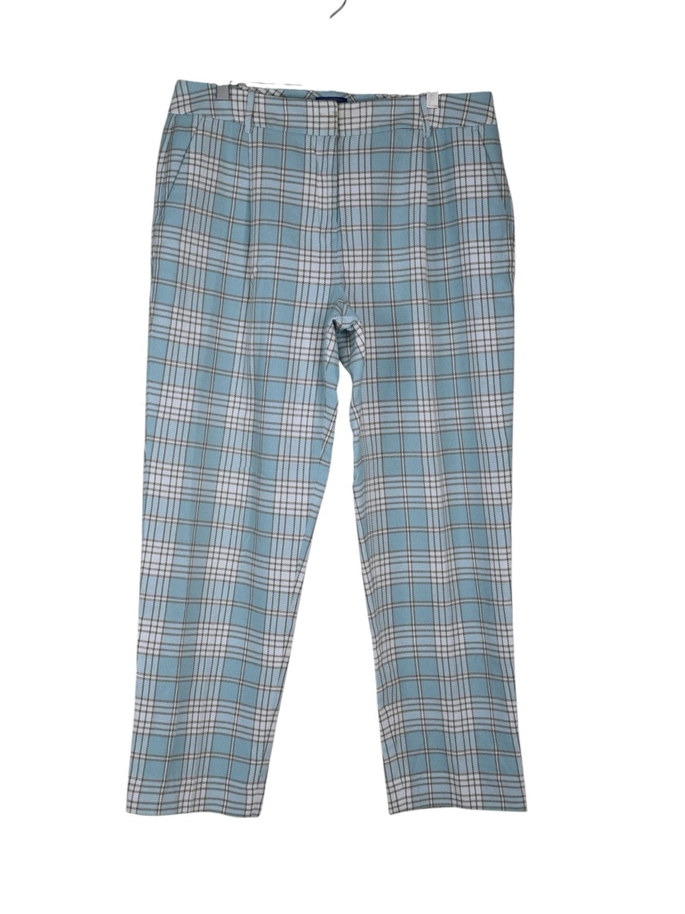 Pendleton Women's 14 Light Mint Green Retro Plaid 100% Cotton Pleated Trousers
